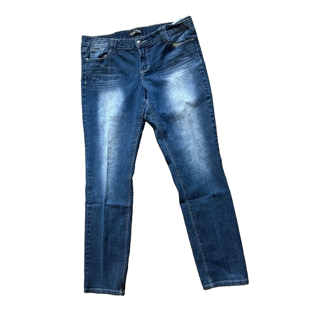 L.e.i Jeans Juniors 17 Y2K Dark Wash Studded Embellished Straight Leg